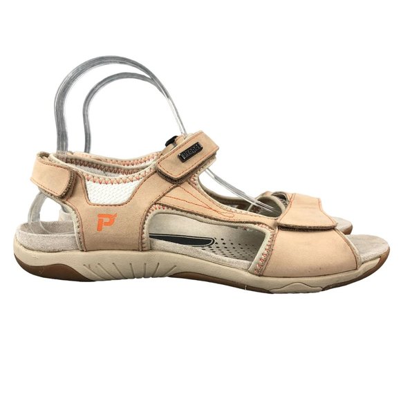 Propet Shoes - Propet Women's Size 8.5M Helen Tan Leather Hook & Loop Open Toe Sandals W0605